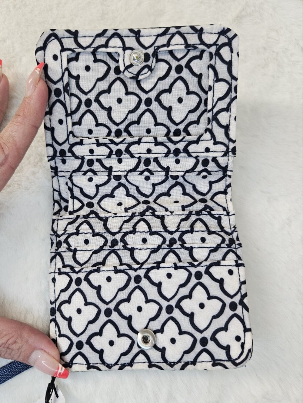 Vera Bradley Quilted Navy Wallet - Picture 7 of 7